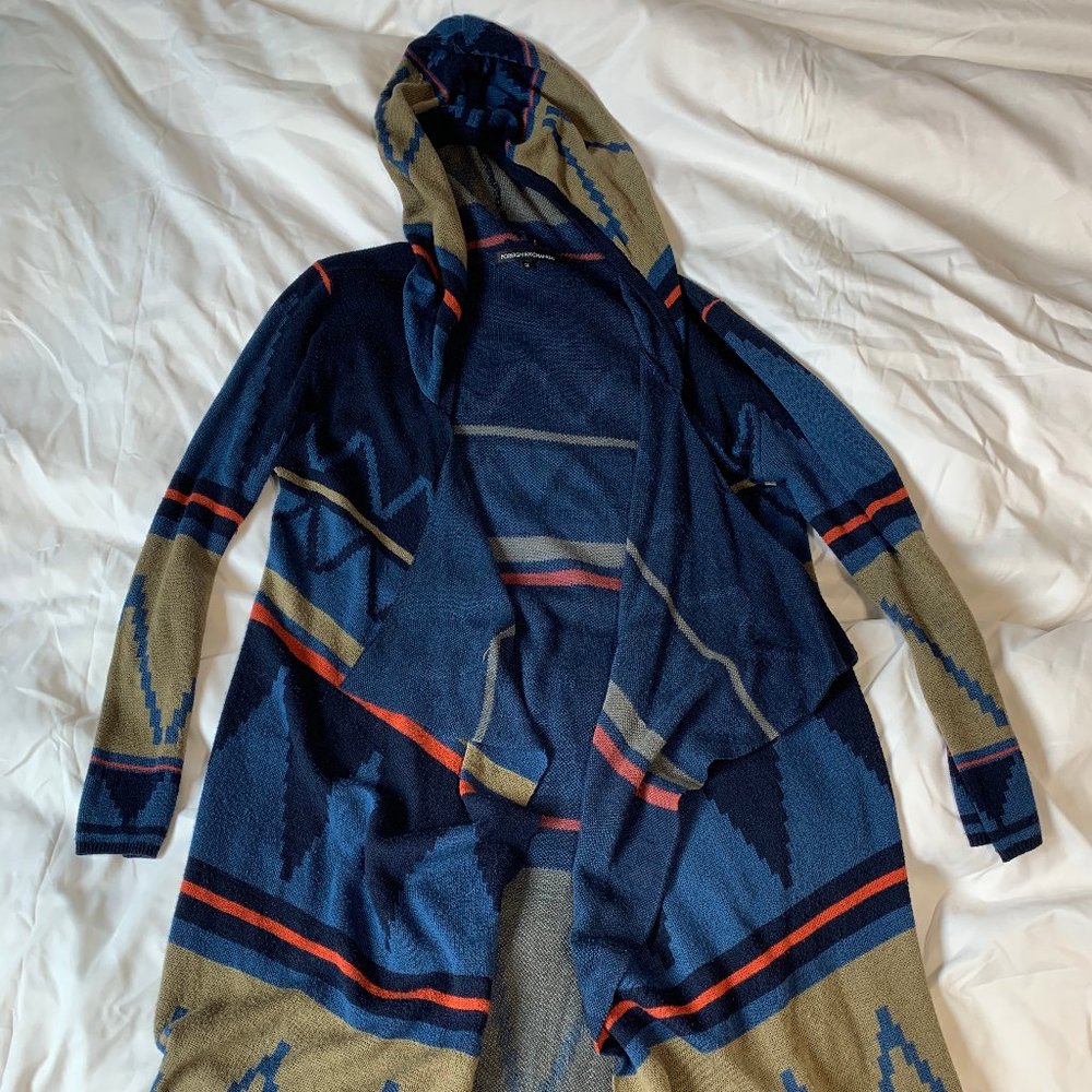 FOREIGN EXCHANGE Hooded Knee Length Cardigan Small